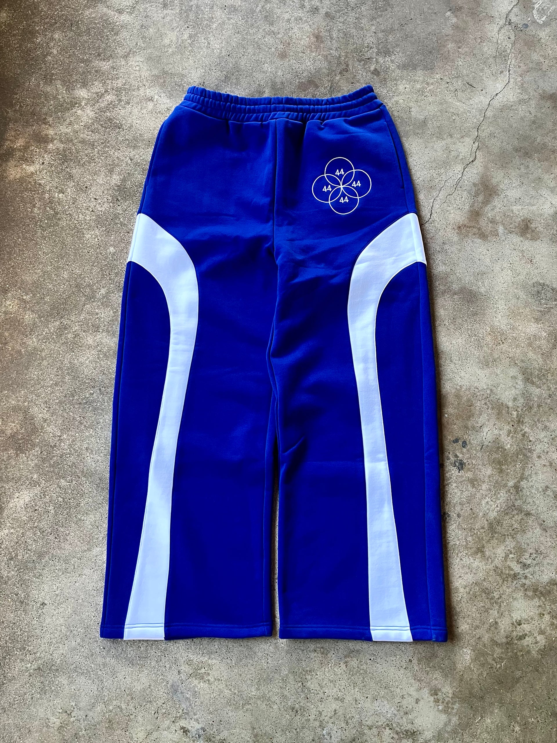 “CYCLES” EMBROIDERED SWEATPANTS - BLUE