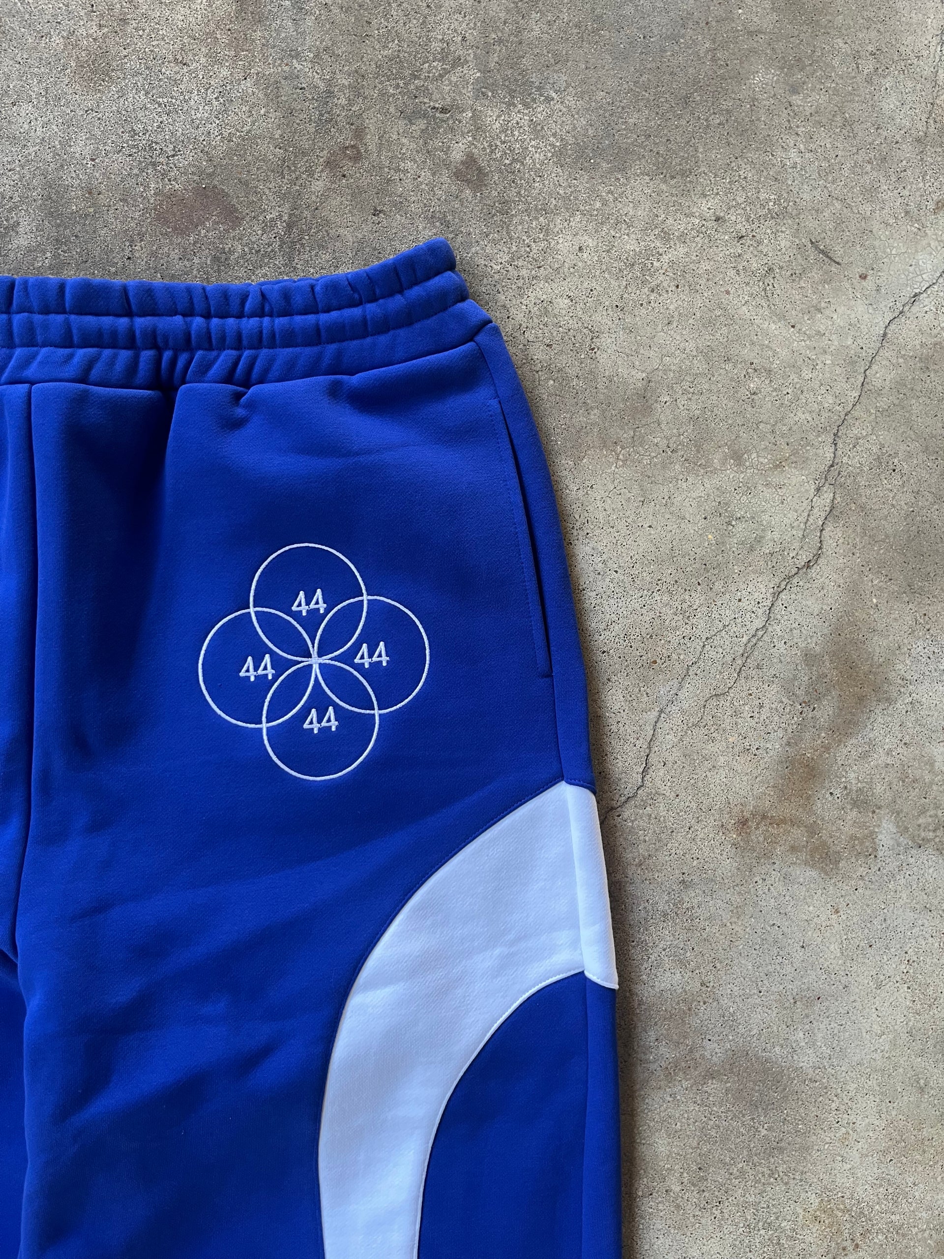 “CYCLES” EMBROIDERED SWEATPANTS - BLUE