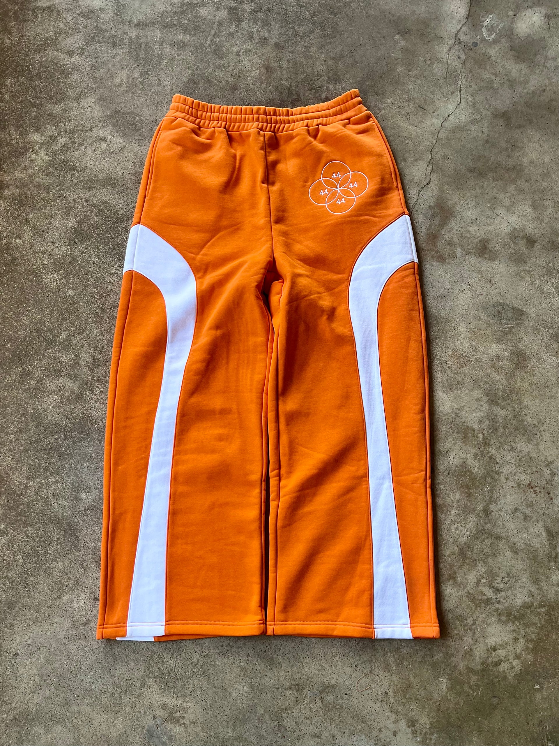 “CYCLES” EMBROIDERED SWEATPANTS - ORANGE