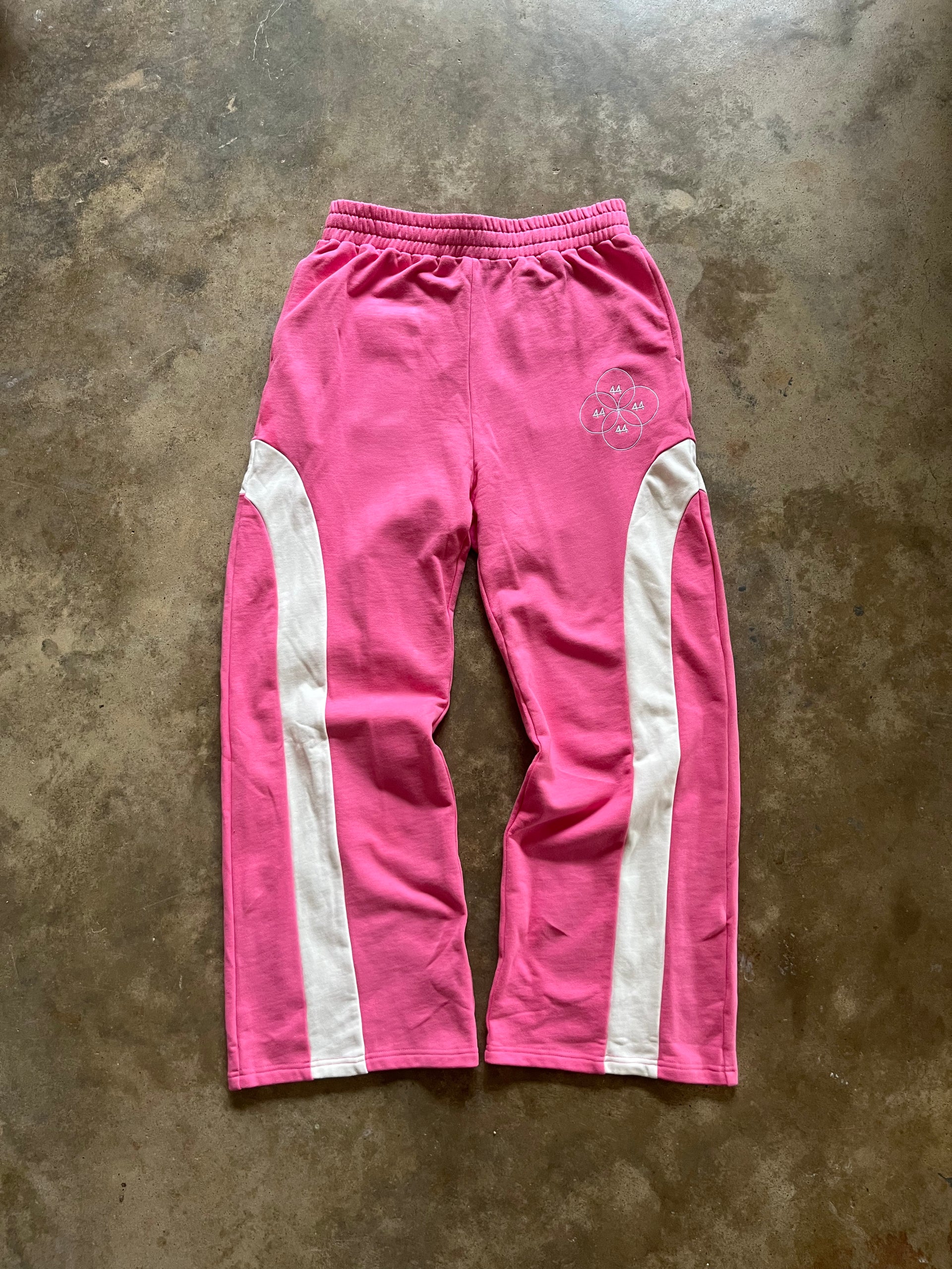 “CYCLES” EMBROIDERED SWEATPANTS - PINK