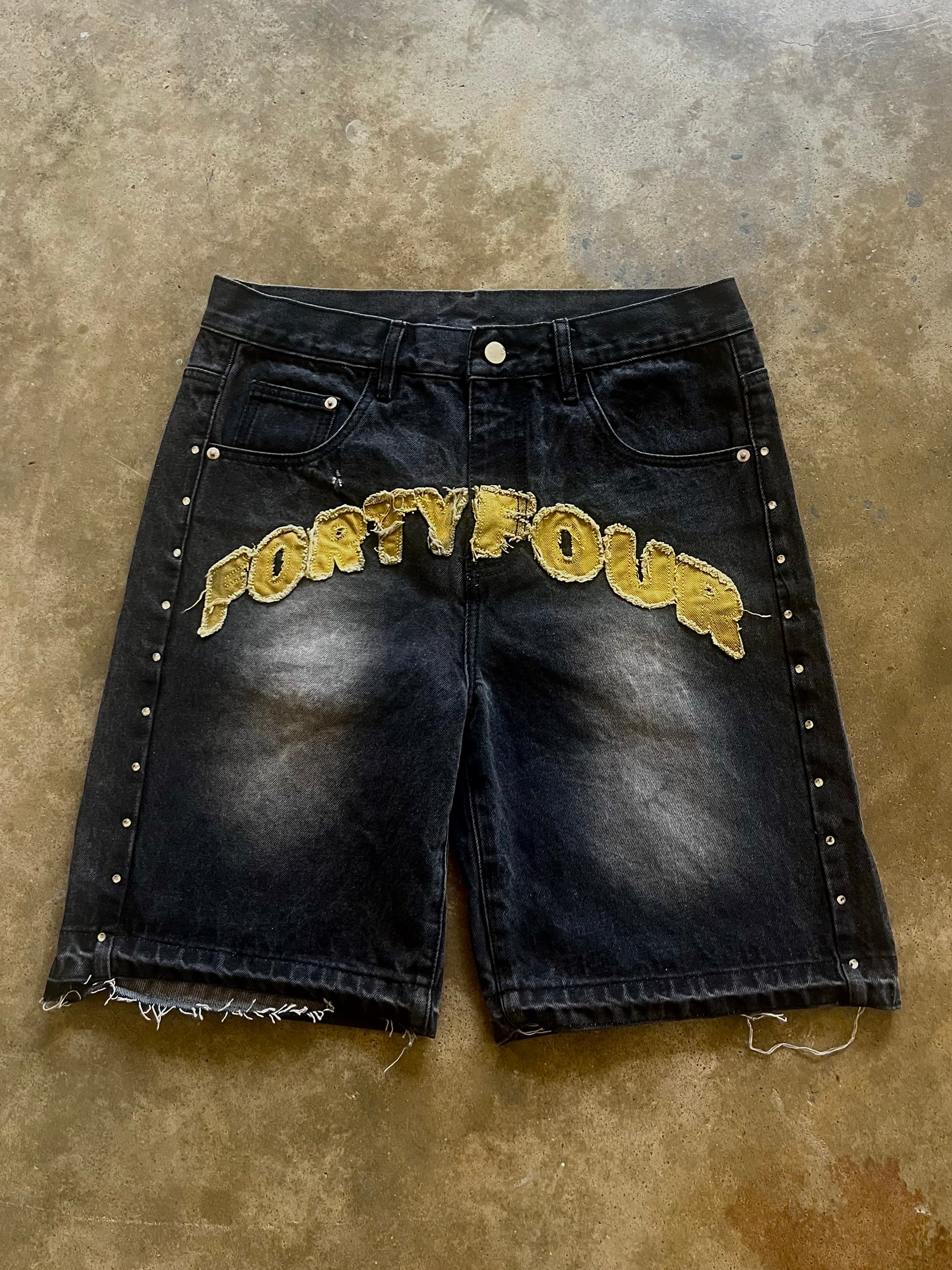 "GLORY" JORTS - BLACK